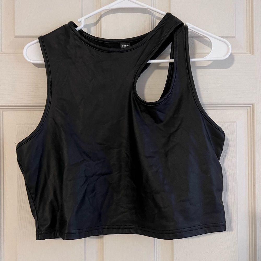 Pleather shein tank top